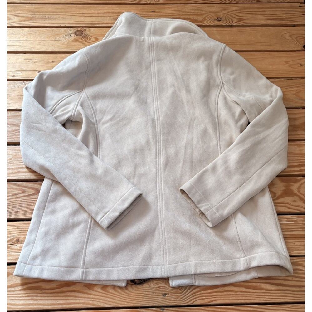 Johnston & Murphy Women’s Faux Suede Front clasp jacket size L Cream N6 - Picture 2 of 9